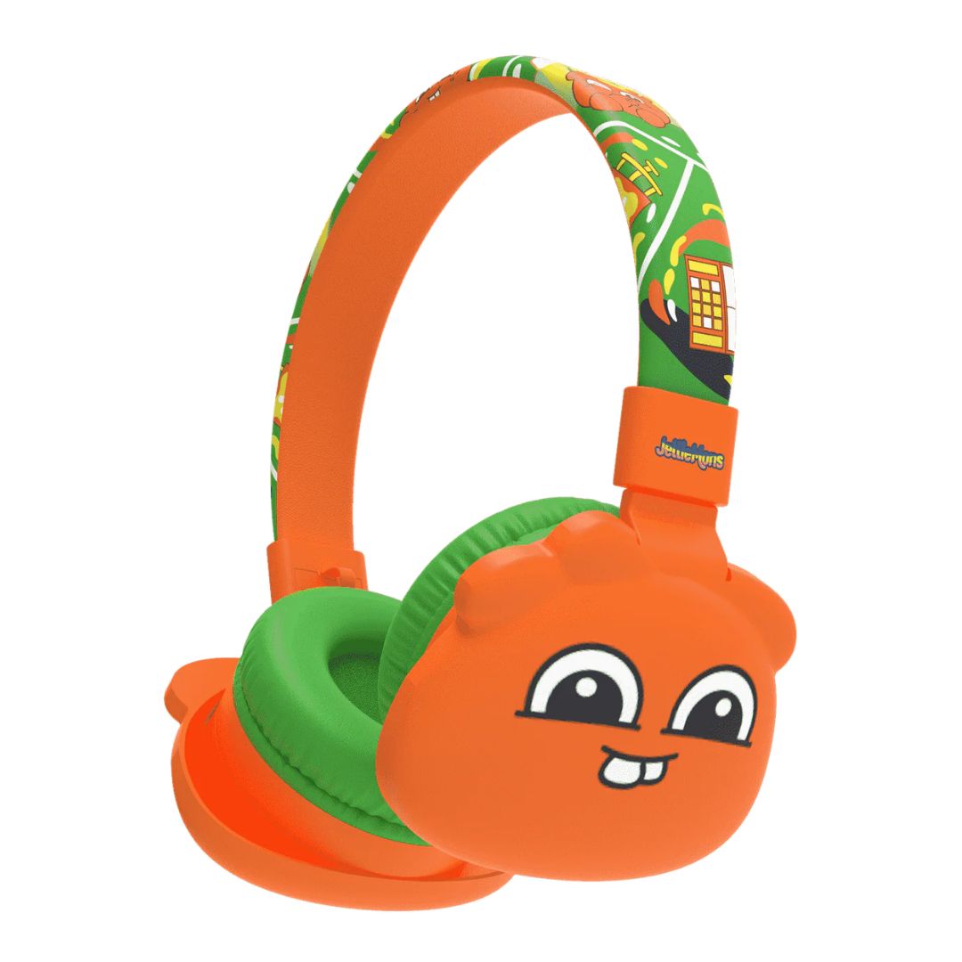 Jelliemons Booma Echo green over-ear kids wireless Bluetooth headphones with soft padded ear cushions