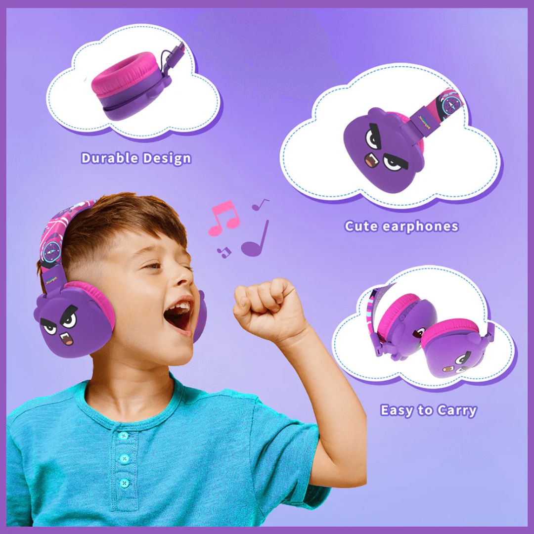 JELLIEMONS  BOOMA ECHO WIRELESS HEADPHONES PURPLE, Ages 5+