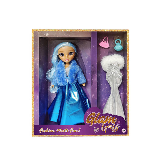 FASHION DOLL GLAM GIRLZ W/LONG DRESS 9"