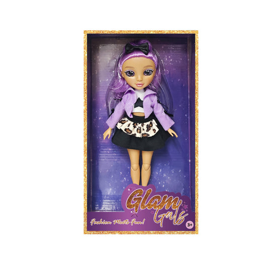 FASHION DOLL PURPLE POSEABLE GLAM GIRLZ 9"